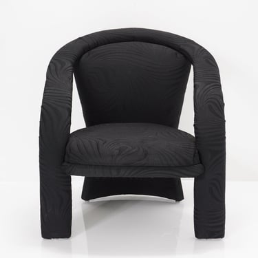 Black Sculptural Chair, 1980s 
