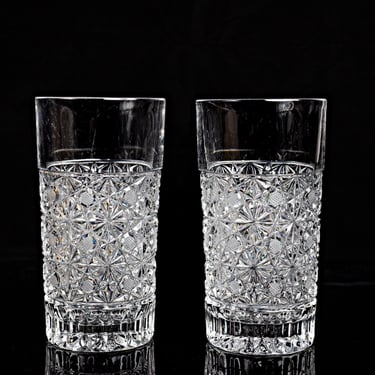 Vintage Crystal Cocktail Glasses | Set Of 2 | Beautiful Mid Century Barware 