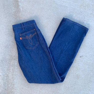 Vintage 70's Levi's Strauss Orange Tab Bell Bottom Denim Jeans 