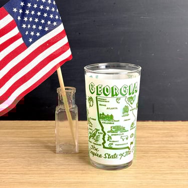 Georgia souvenir printed glass - 1960s vintage - Federal Glass 