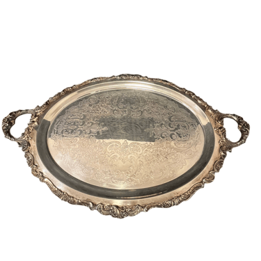 Baroque Silver Plate Tray by Wallace Large