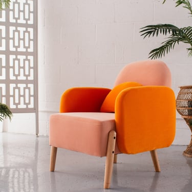 Colorblock Orange Armchair