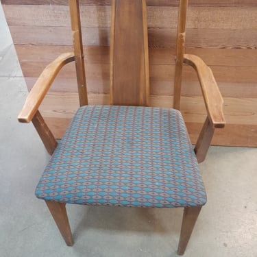 Mid Century Captain&#39;s Chair with Oak Armrests and Plywood Backrest 23 X 22 X 35