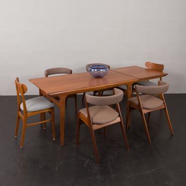 Set of Four Teak Fire Chairs by Kai Kristiansen in new wool upholstery, Denmark, 1960s 