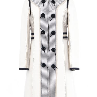 2005 Chloe Ecru Patchwork Canvas Coat