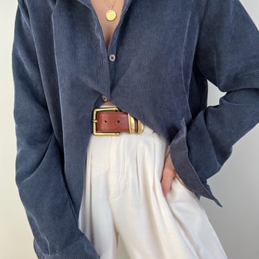 Vintage Yale Blue Corduroy Button Up