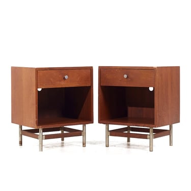 George Nelson Style Kroehler Signature Series Nightstands - Pair - mcm 