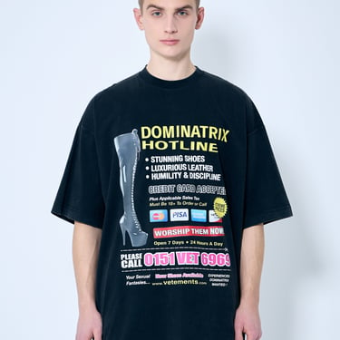 Vetements Men Dominatrix Hotline Oversized T-Shirt