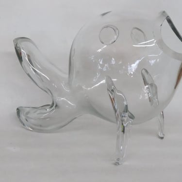 Mid Century Modern Blenko Style Large Glass Fish Vase 3054B