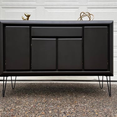 Refinished modern sideboard / buffet / credenza / tv stand in black 