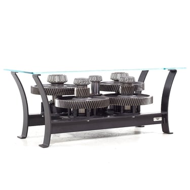 Gear Box with Glass Top Coffee Table - mcm 