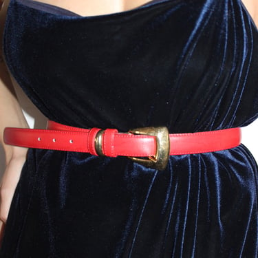 Vintage Poinsettia Leather Belt