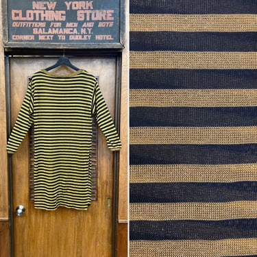 Vintage 1980’s Lurex Metallic Gold & Black Stripe New Wave Mod Dress, 1980’s Dress, Lurex, Stripe, Metallic Thread, New Wave, Sheer Dress, 