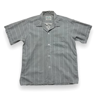 Vintage 1950s Atomic Era Sport Shirt ~ S to M ~ Camp / Loop Collar ~ VLV ~ Elvis / Gene Vincent ~ Sportshirt ~ Diamond Print 