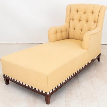 Linen Upholstered Chaise Longue