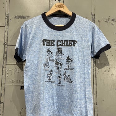 70s Vintage army humor shirt the chief ringer tshirt military USN marines us navy USA 