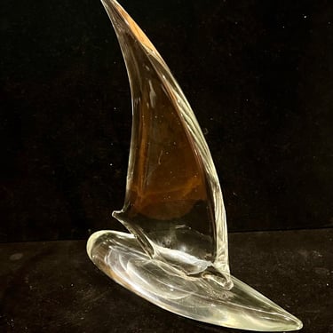 Italian Murano Glass Sailboat Sculpture Stylish & Beautiful