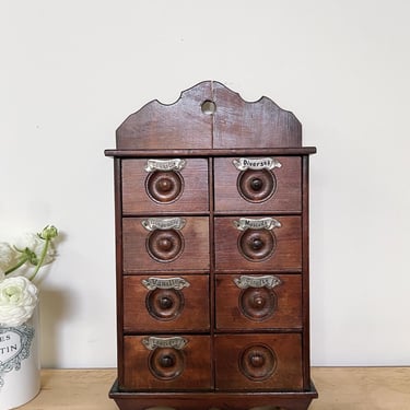 Beautiful rare find vintage French wooden spices cabinet 
