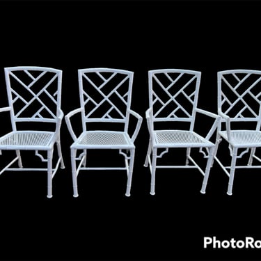 Set of four vintage Meadowcraft cast aluminum chairs 