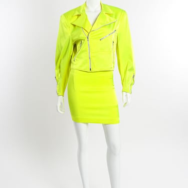 Day-Glo Moto Jacket &amp; Skirt Set