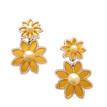 Sample Sale Gold Floral Dangle Light Pink Trim