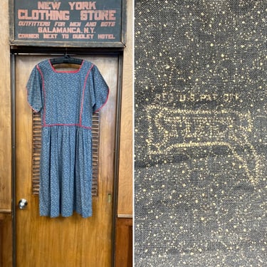 Vintage 1920’s Cotton Calico Stifel Boot indigo Workwear Prairie Dress Outfit, Vintage Prairie Dress, Calico Dress, 1920s, Vintage Workwear, 