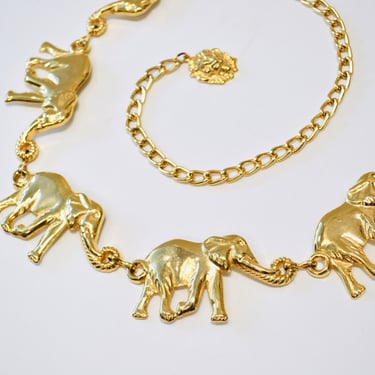 1980s Vintage Gold Elephant Metallic Belt Buckle Vintage  display picture 1