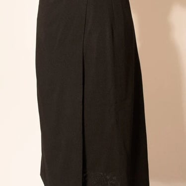 Hermès by Martin Margiela black virgin wool faux wrap skirt 