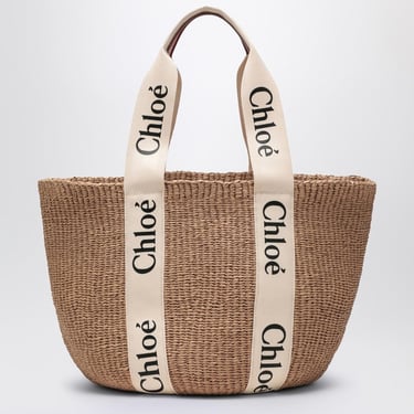 Chloé Woody Large Basket Bag With White Ribbon Women