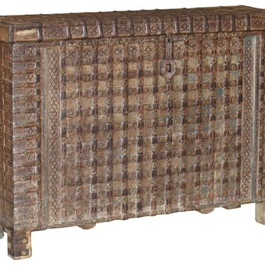 Wonderful Vintage teak and ironwork trunk chest with top from Terra Nova Furniture Los Angeles 