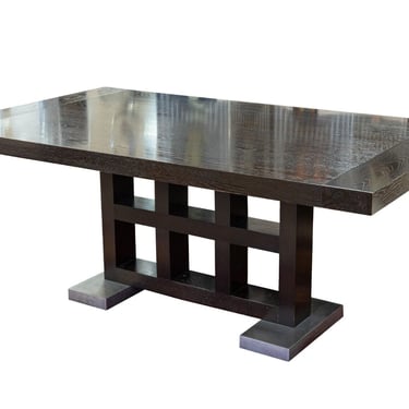 Contemporary Transitional Berman Rossetti Dark Oak Dining Room Table 