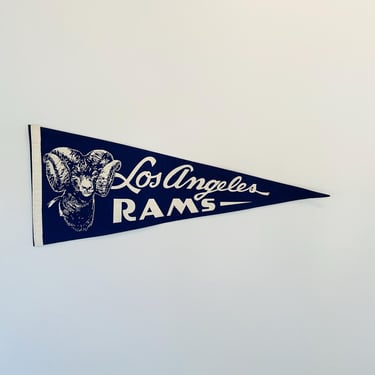 Vintage Los Angeles Rams NFL Football Pennant circa 1950s 