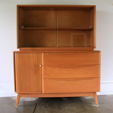 Heywood Wakefield  Sideboard Credenza Hutch with Tambour Door 