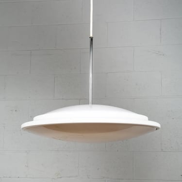 Mid Century Modern Pendant Lamp Light round Orb Chrome White Hanging Design NM