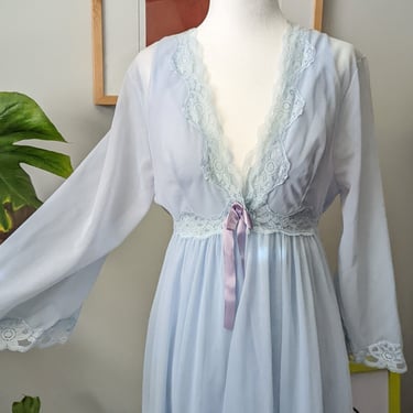 Vintage Two-Piece Peignoir Lingerie Gown Set 