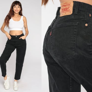 Black Levi 550 Jeans 90s Mom Jeans High Waisted Levis Denim Shop Exile Tucson AZ