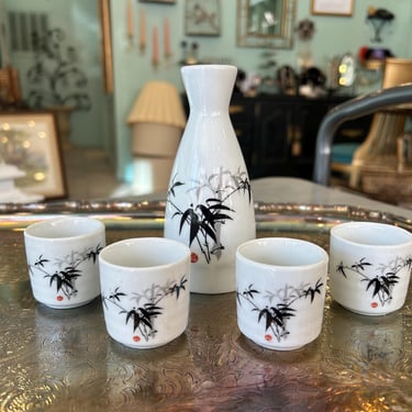 Black Bamboo Sake Set  - Set of 5 