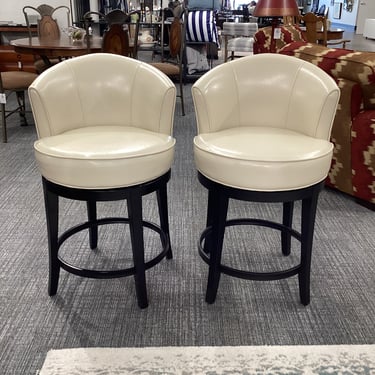 Pair Of White Counter Bar Stools