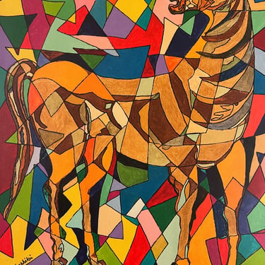 Al Nashashibi Giclee Multicolored Horse Unframed