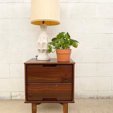 Midcentury Style 2 Drawer Nightstand