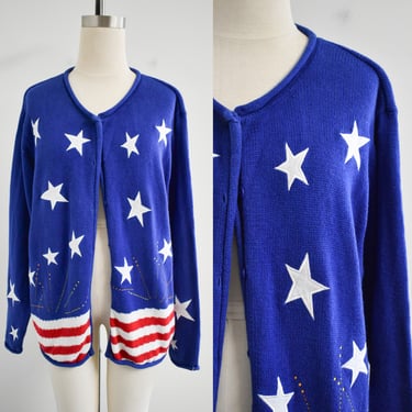 1990s Patriotic Cardigan Sweater 