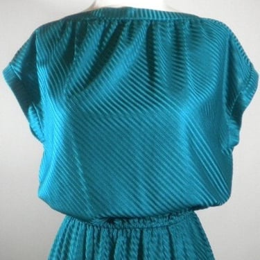 1970s Teal Blue Dress 