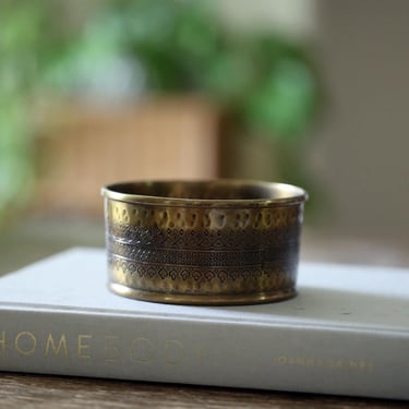 Small Vintage Brass colored metal MCM Trinket Dish | made in India 