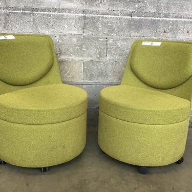 Retro Green Lounge Chair Pair (Seattle)