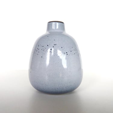 Vintage Heath Ceramics Bud Vase In Speckled Lunar Blue, Edith Heath Sculptural Bud Vase 