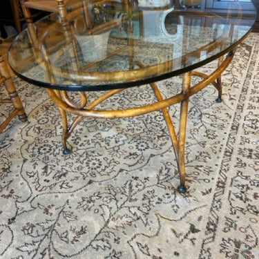 Bamboo Base, Glass Top Coffee Table
