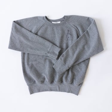 Embroidered Buzz Off Sweatshirt in Dark Grey