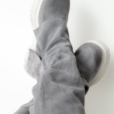 Light Grey Suede Sleeve Detail Boot