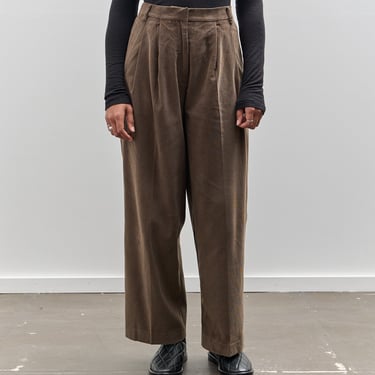 Mijeong Park Thin Cord Wide Leg Pants, Light Brown