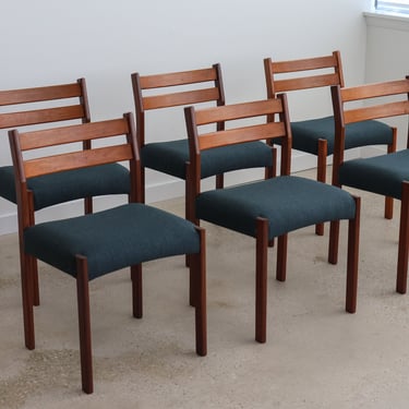 Six Mid Century Danish Modern Dining Chairs 